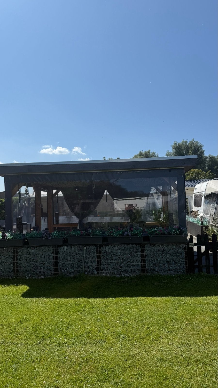 Prachtig 3x4m Robuust Houten Tuinhuis met Zeil en Dakleer, Tuinhuis, 250 tot 500 cm, Ophalen of Verzenden, Zonder ramen