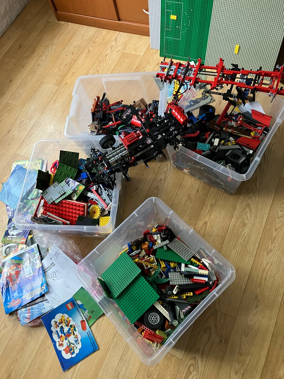 Grote partij Lego en Technic onderdelen met grondplaten, Kinderen en Baby's, Speelgoed | Duplo en Lego, Ophalen, Gebruikt, Lego