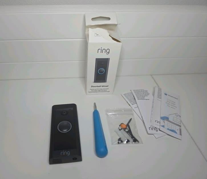 Complete Ring Wired Videodeurbel - Zo goed als nieuw, Ophalen of Verzenden, Bewegingsdetectiesensor, Zo goed als nieuw, Bedraad