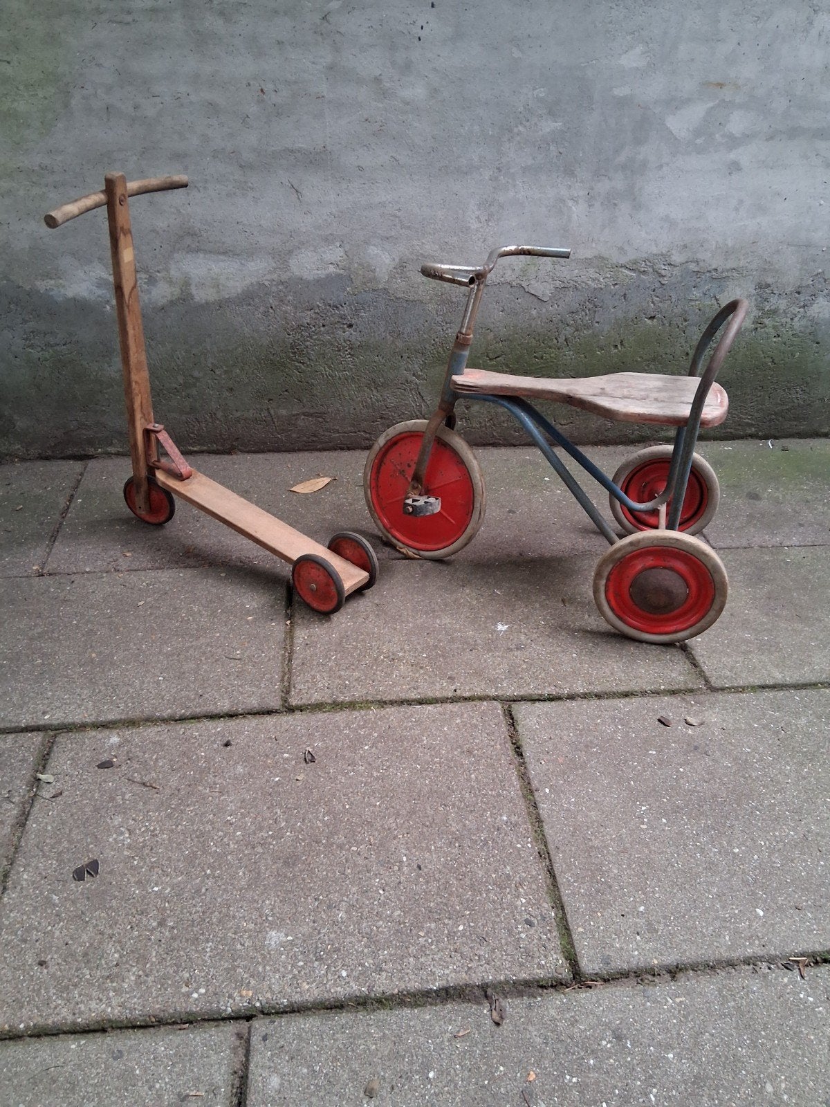 old timers houten step en oude 3 wieler, Ophalen, Gebruikt, Overige merken