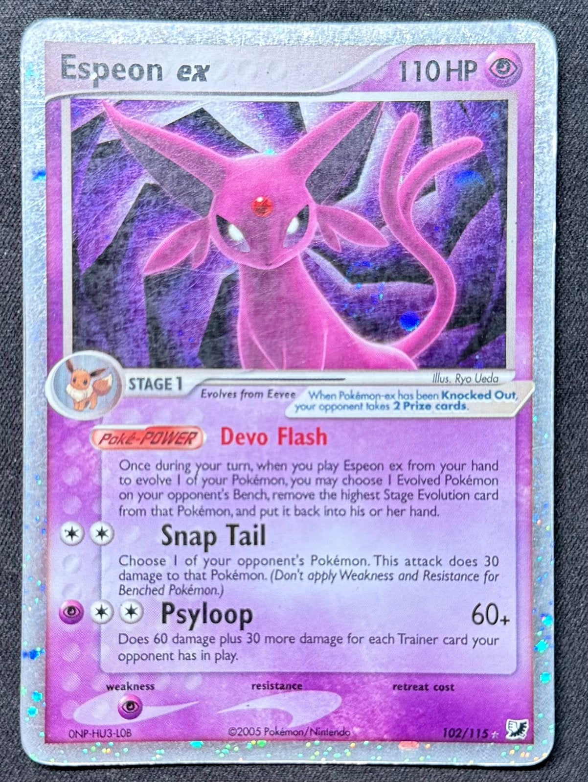 Espeon #102 - goede staat, light played, Hobby en Vrije tijd, Verzamelkaartspellen | Pokémon, Ophalen of Verzenden, Zo goed als nieuw