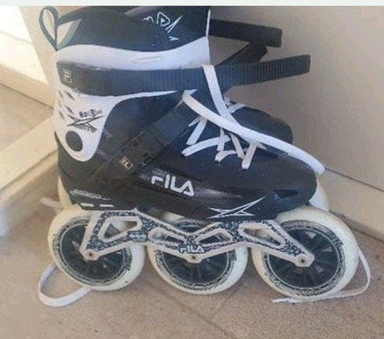 Fila Inline Skates - Zwart/Wit 125 mm 3wheels mt 43, Ophalen of Verzenden, Gebruikt, Dames, Inline skates 4 wielen