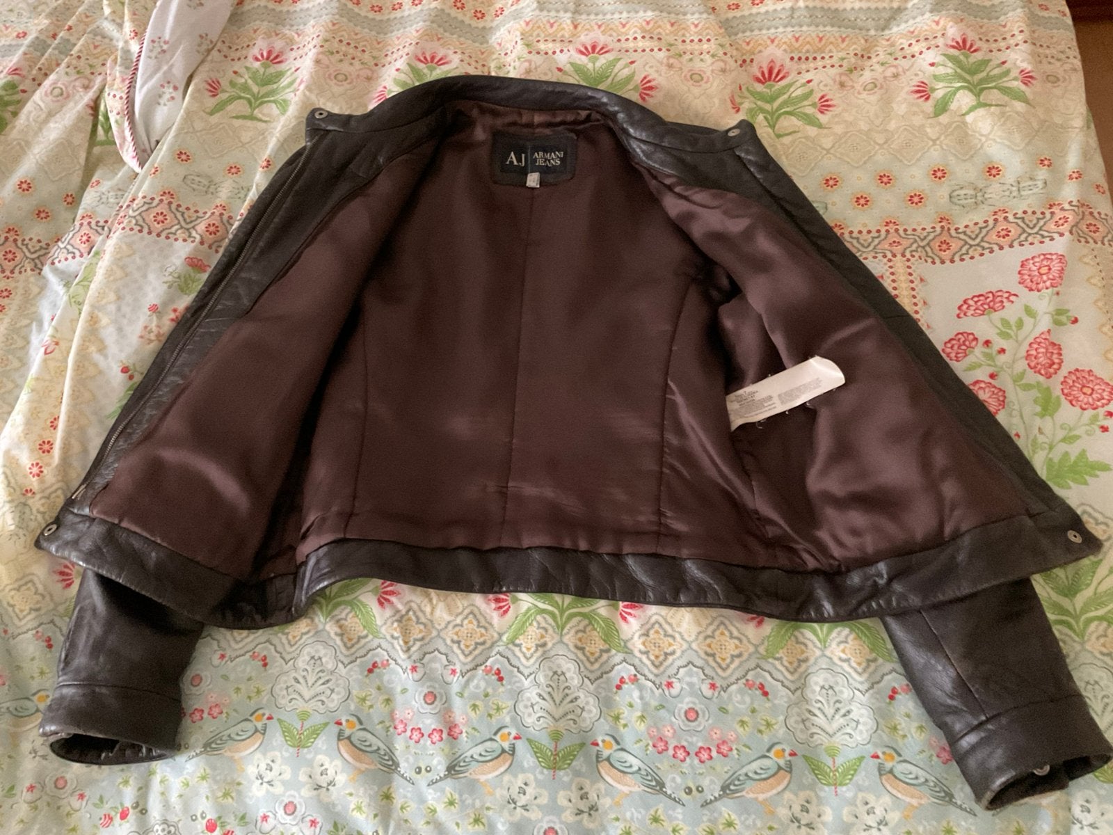 Jack bruin leer Armani maat 40 vintage jas, Verzenden, Gedragen, Maat 38/40 (M), Bruin