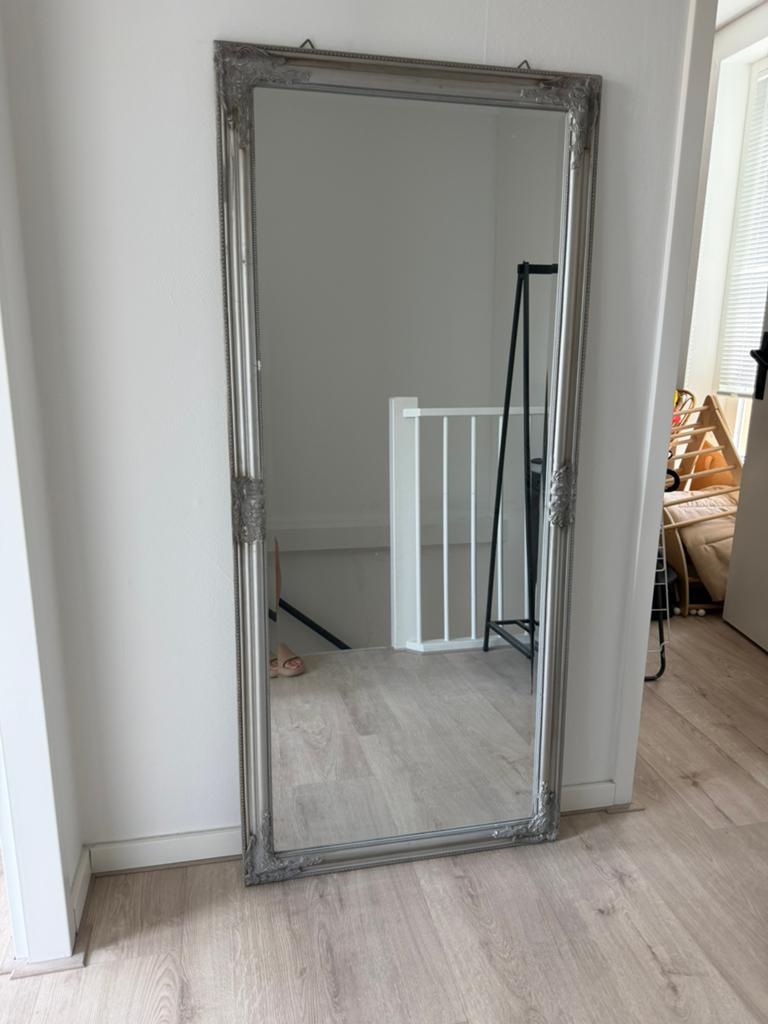 Spiegel met mooie omlijsting 70x160, Ophalen, Zo goed als nieuw, Rechthoekig, Minder dan 100 cm