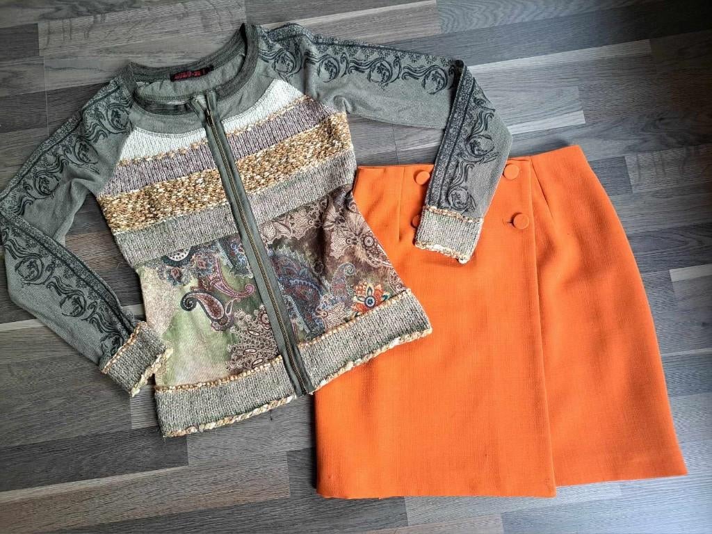 Rok Maison 123, blouse Twinset, of Lulu H, Mt S, of pakket, Maat 38/40 (M), Twinset, Oranje, Ophalen of Verzenden