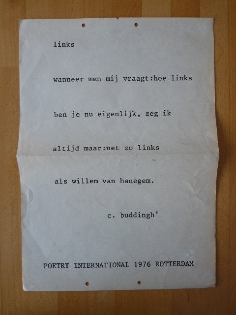 poster Poetry international 1976 Rotterdam C, Buddingh, Ophalen of Verzenden, Gebruikt, A1 t/m A3, Overige onderwerpen