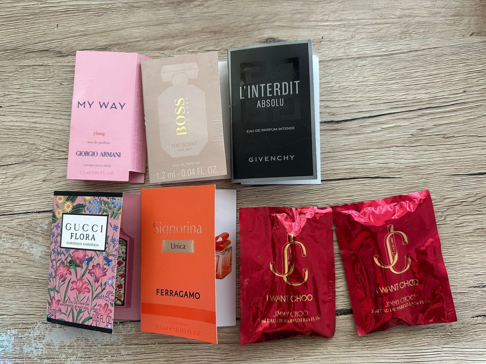 Parfum samples: Gucci, Armani, Ferragamo, Boss, Givenchy, Ji, Ophalen of Verzenden, Nieuw