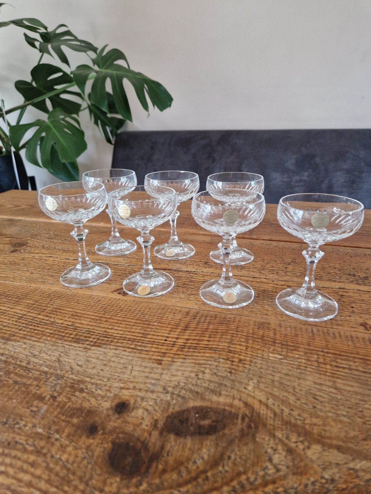 Prachtige Vintage Kristallen Likeurcoupes – Set van 7, Ophalen of Verzenden, Zo goed als nieuw, Overige typen