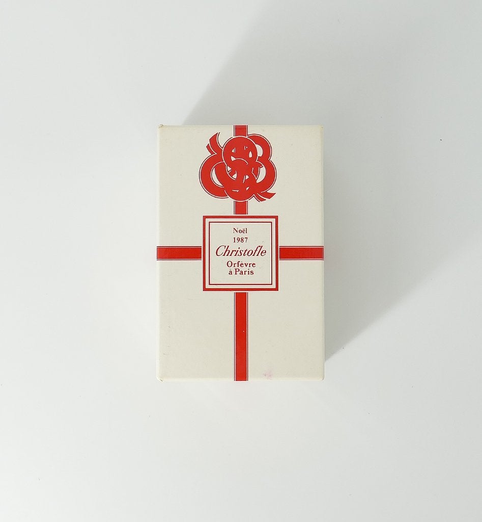 Christofle 1987 Kerstboom ornament met lint - in doos, Antiek en Kunst, Antiek | Goud en Zilver, Ophalen of Verzenden, Zilver