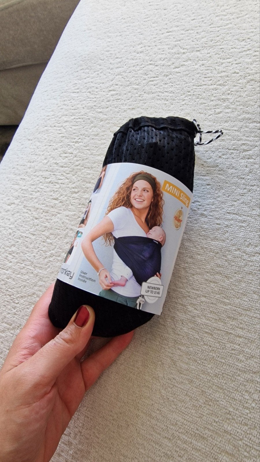 Minimonkey Mini Sling draagzak zwart - Nieuw!, Overige merken, Nieuw, Ophalen of Verzenden, Buik