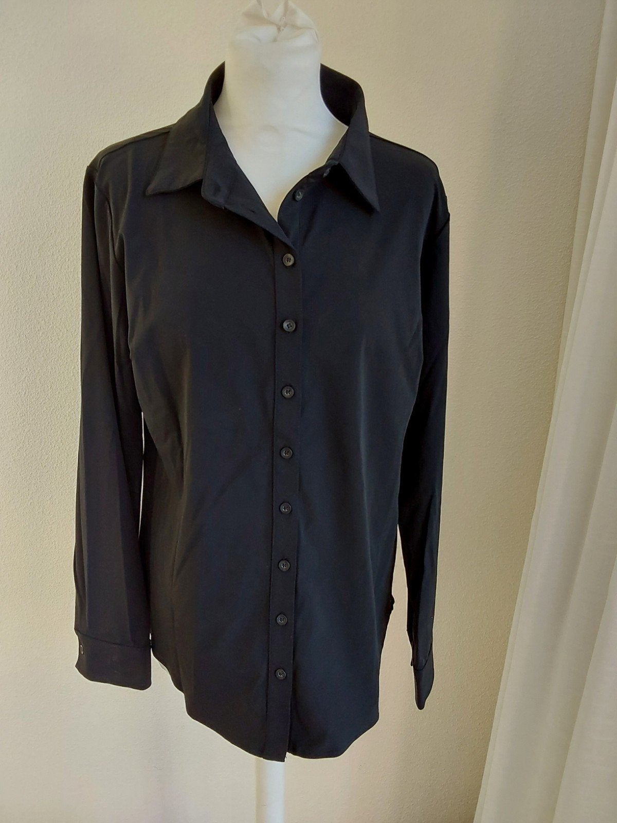 Prachtige blouse van Piace maat XL, travelstof, Kleding | Dames, Mi Piace, Ophalen of Verzenden, Zo goed als nieuw, Zwart