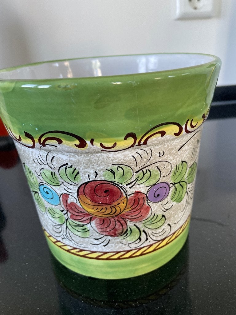 Deruta keramiek  bloempot handbeschilderd, Ophalen
