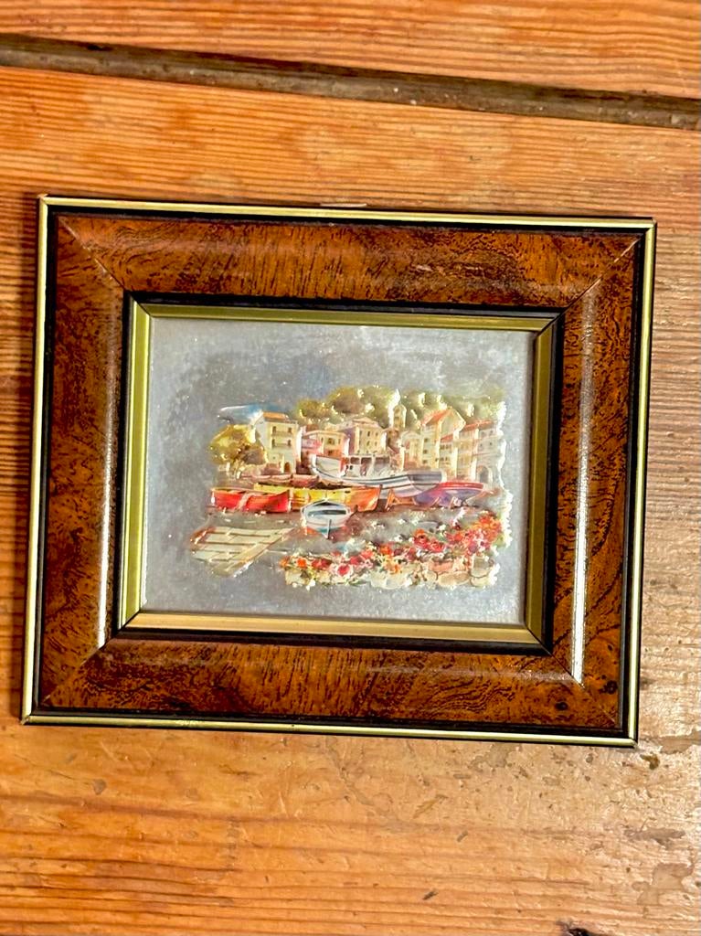 Italiaans miniatuurschilderijtje met reliëf, Ophalen of Verzenden
