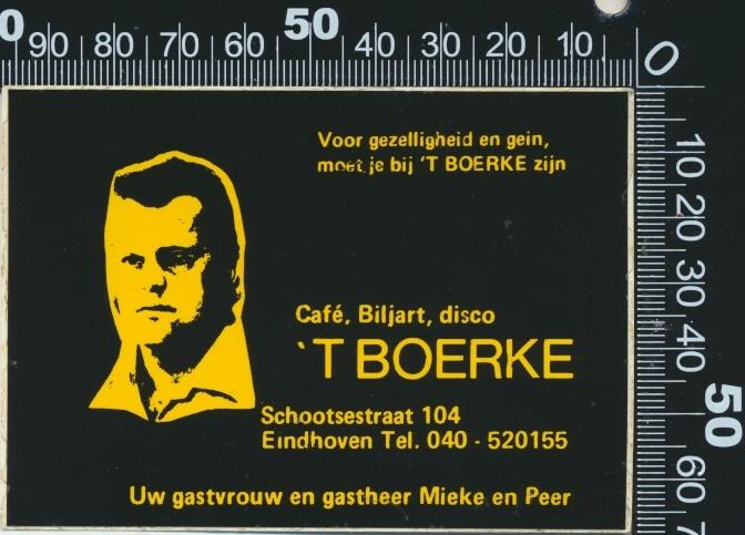Sticker: Cafe Biljart Disco Het Boerke - Eindhoven (1), Ophalen of Verzenden, Zo goed als nieuw, Bedrijf of Vereniging
