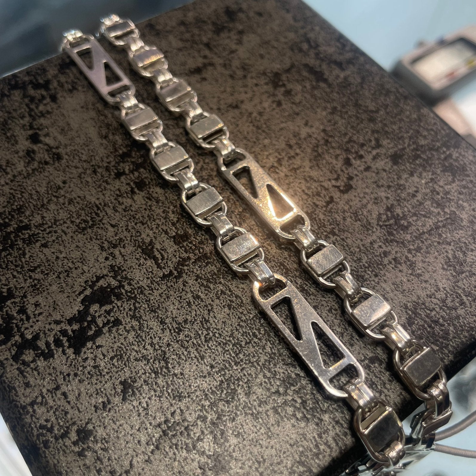 Zilveren kingsley ketting met tussenschakels, Ophalen of Verzenden, Nieuw, Zilver, Zilver