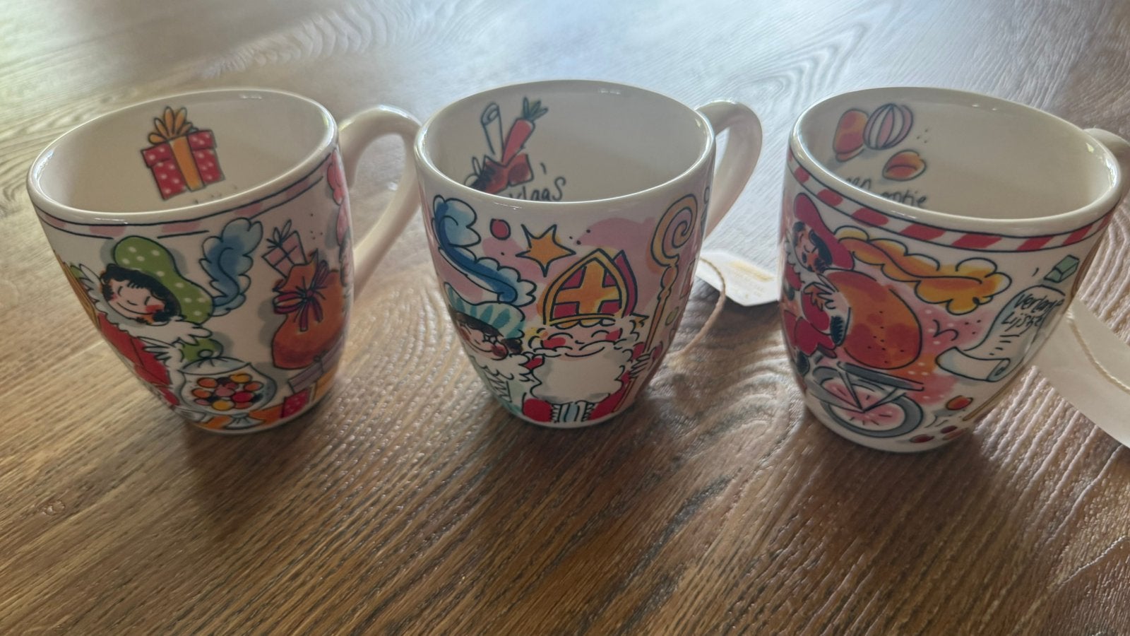 Blond amsterdam sinterklaas minimok 3x, Ophalen of Verzenden, Zo goed als nieuw, Aardewerk, Kop(pen) en/of Schotel(s)