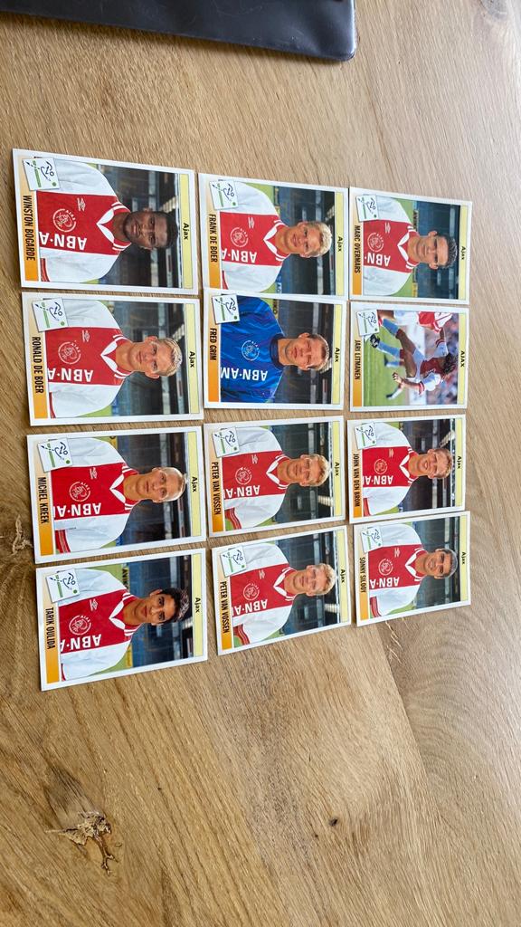 12 x panini voetbal 95, Verzamelen, Ophalen of Verzenden, Zo goed als nieuw, Ajax, Poster, Plaatje of Sticker