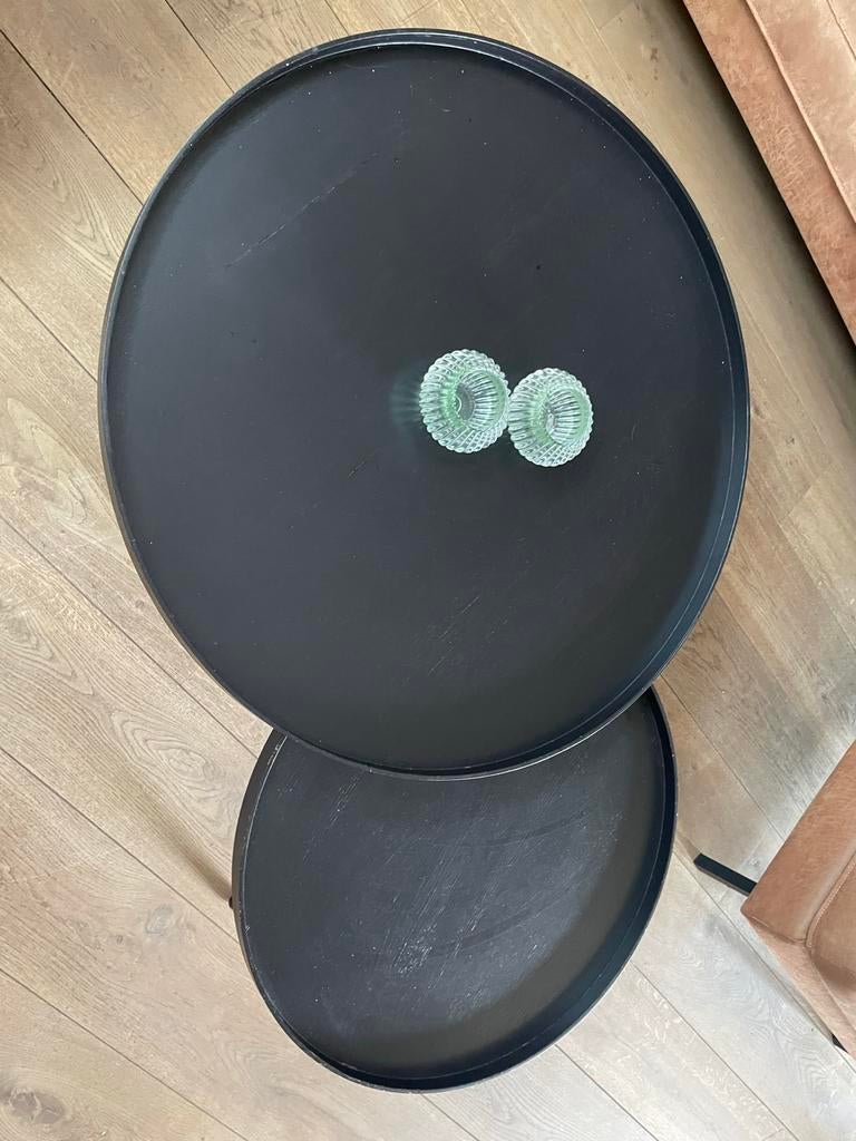 Set van 2 zwarte salontafels - Merk Wood, Ophalen of Verzenden, Zo goed als nieuw