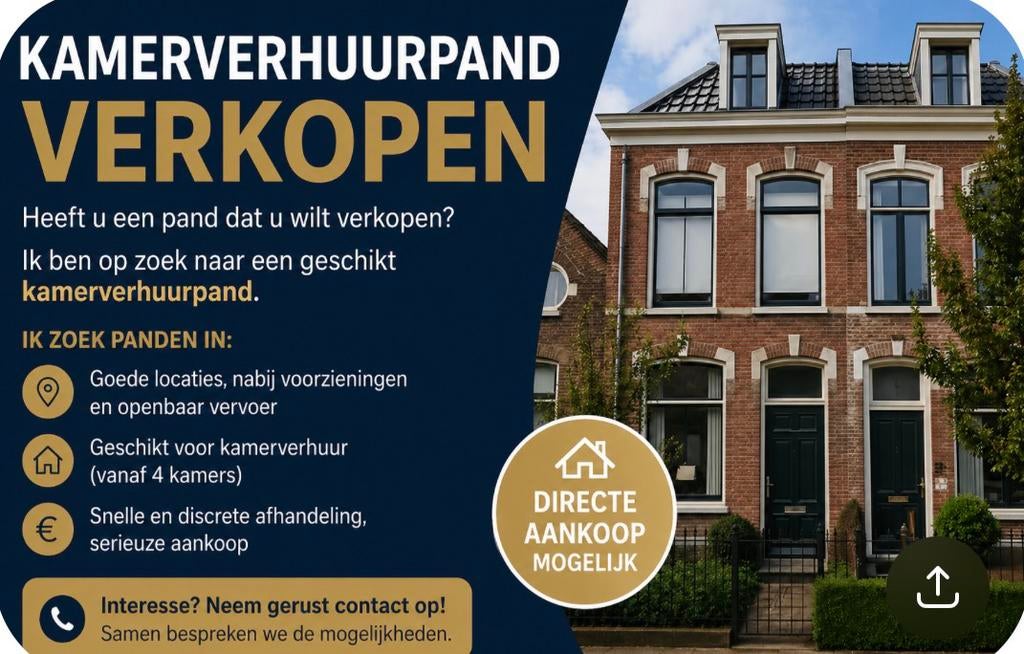 Kamerverhuurpand gezocht regio randstad/Noord Brabant