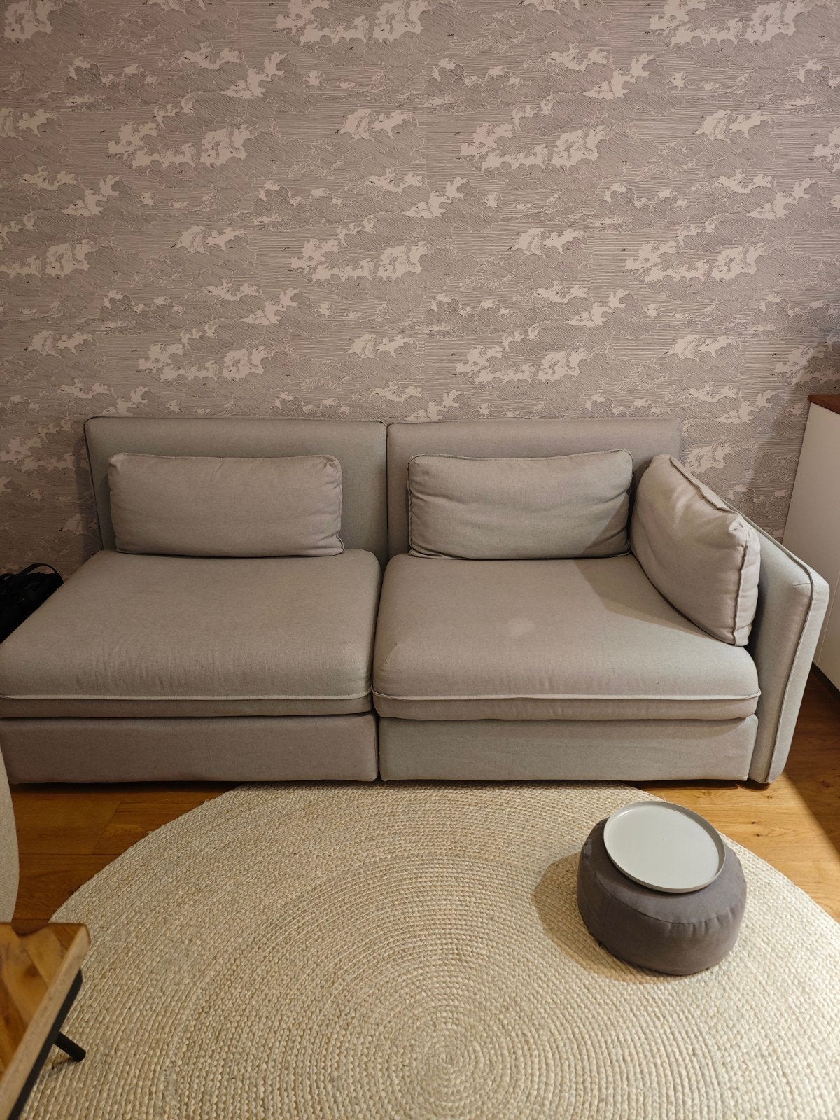 IKEA VALLENTUNA bank - Lichtgrijs, wasbare hoes, Ophalen, Gebruikt, Tweepersoons, 75 tot 100 cm