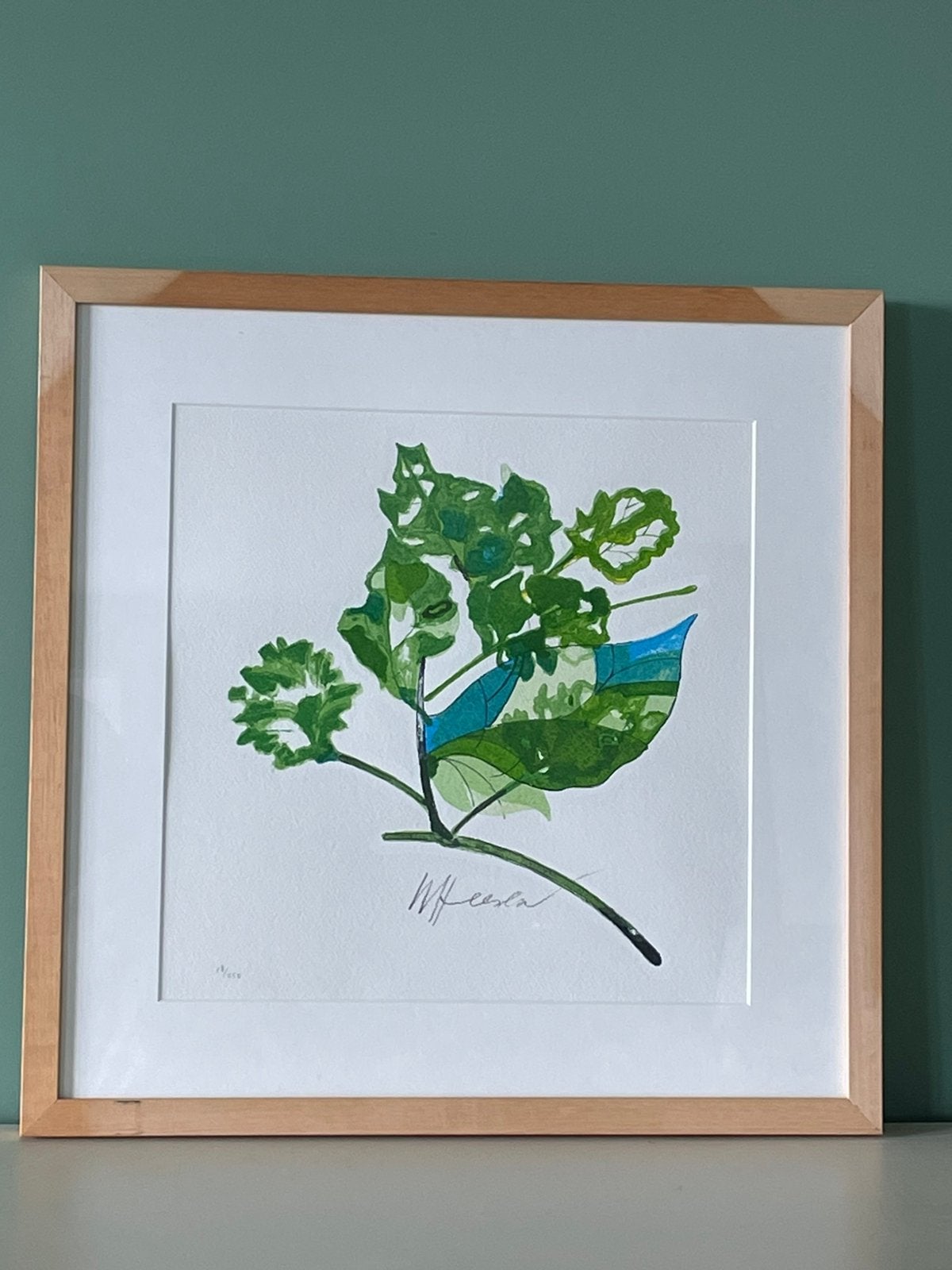 Willem Heesen NL - “Glazen blad” (2002) - Zeefdruk nr 18/250, Ophalen, Zeefdruk, Dieren en Natuur, Gelimiteerde oplage