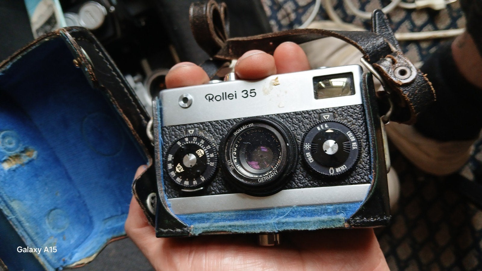 Rollei 35 Compact Camera met Leren Hoesje, Ophalen of Verzenden