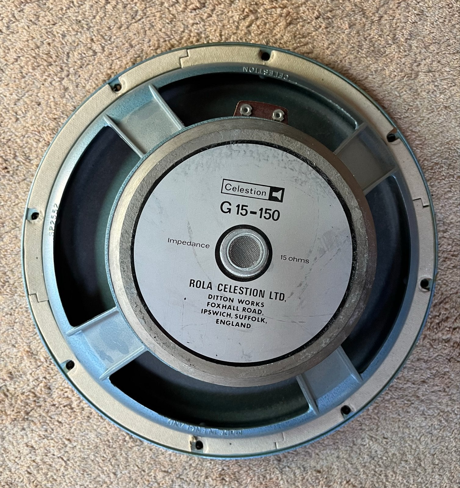 • Set van 2 Vintage Rola Celestion G15-150 Luidsprekers, Overige typen, Zo goed als nieuw, Ophalen, 150 watt of meer