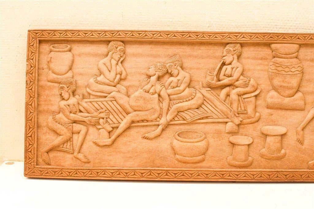 Houten plank met houtsnijwerk 51262, Ophalen of Verzenden