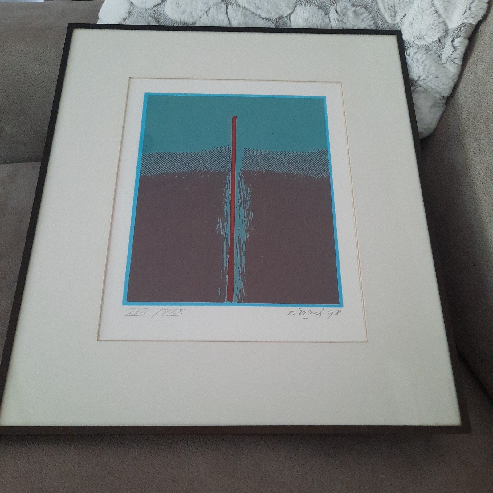 Zeefdruk Renaat Ivens 1978 - Abstracte compositie, Ophalen of Verzenden