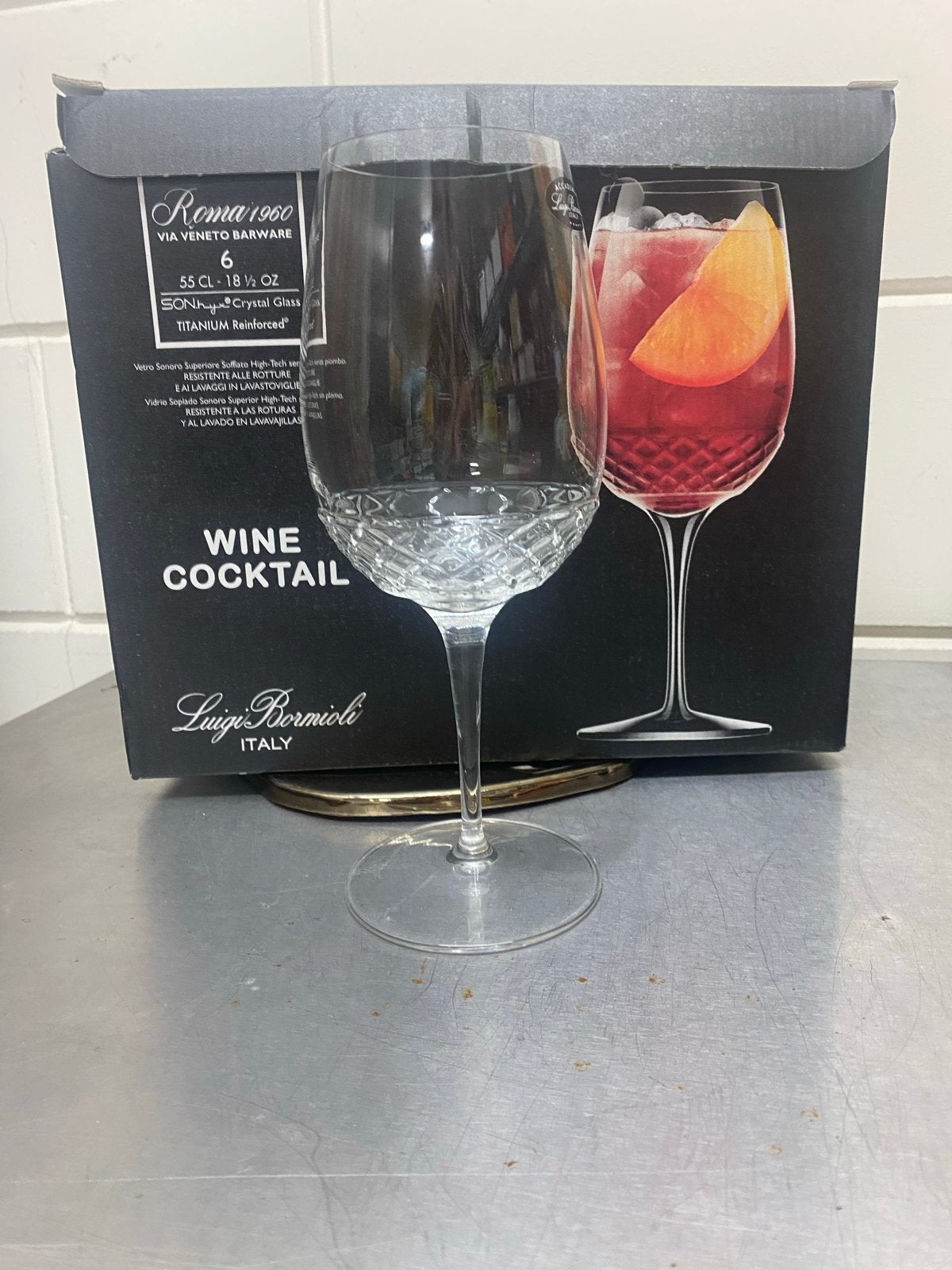 5x Luigi Bormioli Roma 1960 Wine Cocktail Glazen 55 CL, Glas of Glazen, Overige merken, Onbekend, Nieuw