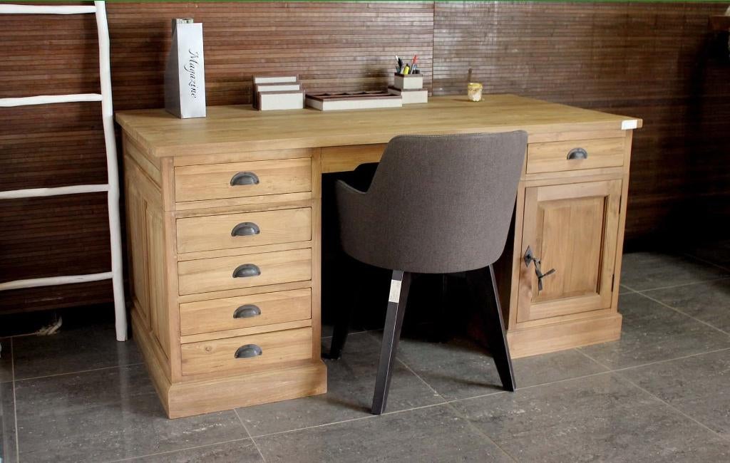 Nieuwe bureaus in wit / teak - bureau / secretaire bij TEAK2, Ophalen of Verzenden, Opbergruimte, Nieuw
