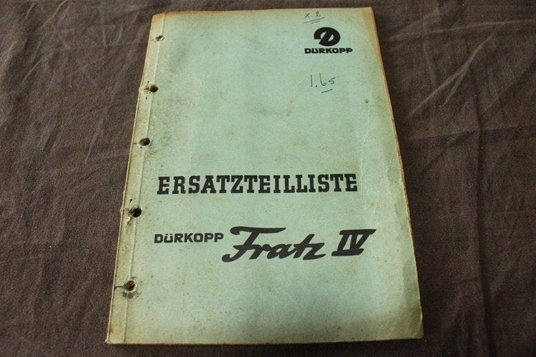 Dürkopp Fratz IV  1957 mofa ersatzteil liste bromfiets, Ophalen of Verzenden, Gebruikt