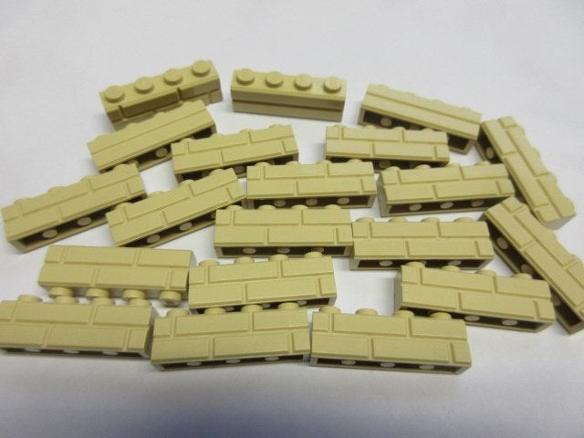 nr. 0431, 20 beige steentjes met steenmotief, masonry bricks, Kinderen en Baby's, Ophalen of Verzenden, Zo goed als nieuw, Lego