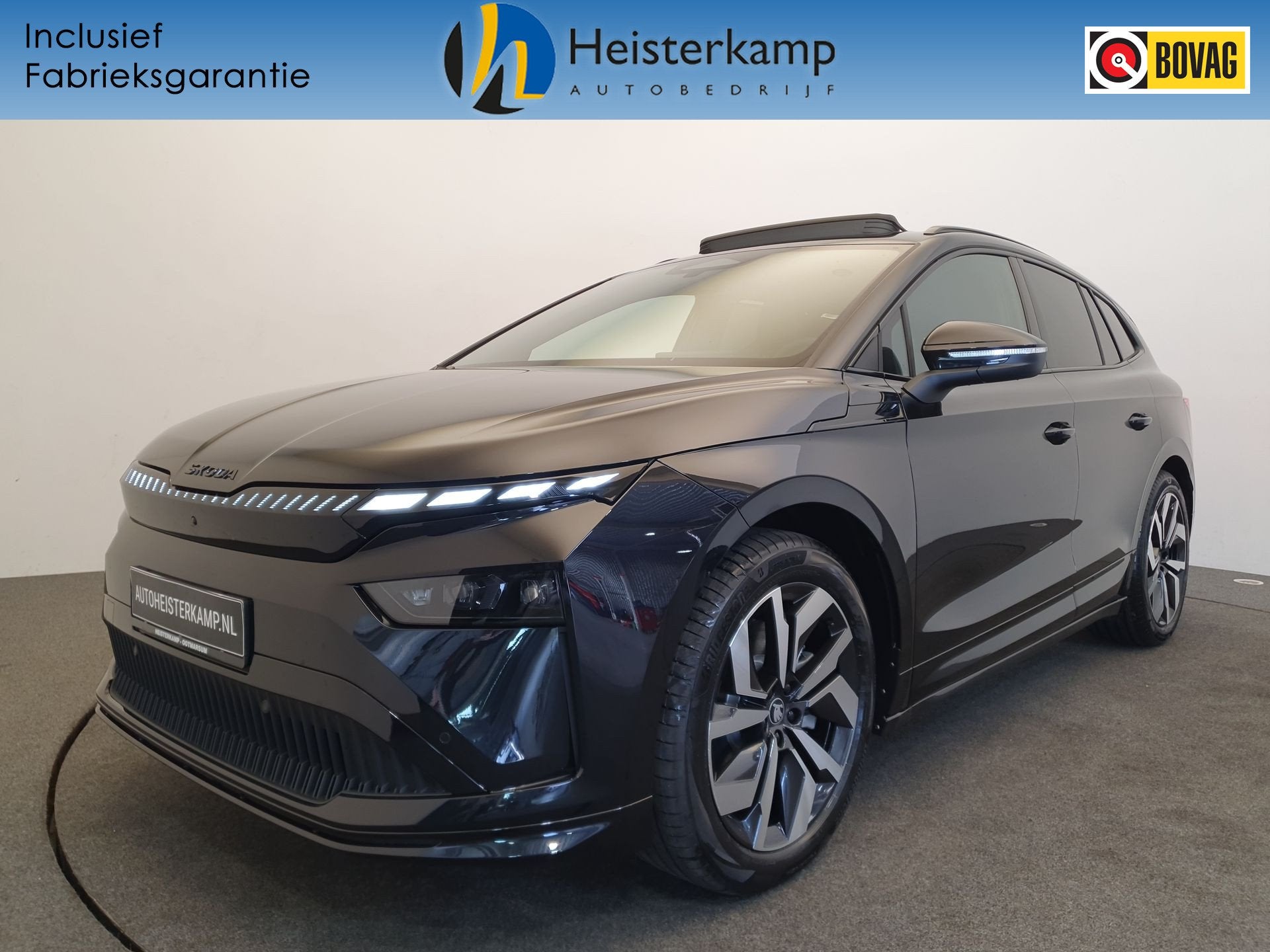 Skoda Enyaq 85 Sportline 82 kWh 286pk 2.000kg trekgewicht, P, Auto's, Skoda, Automaat, Achterwielaandrijving, Zwart, Zwart