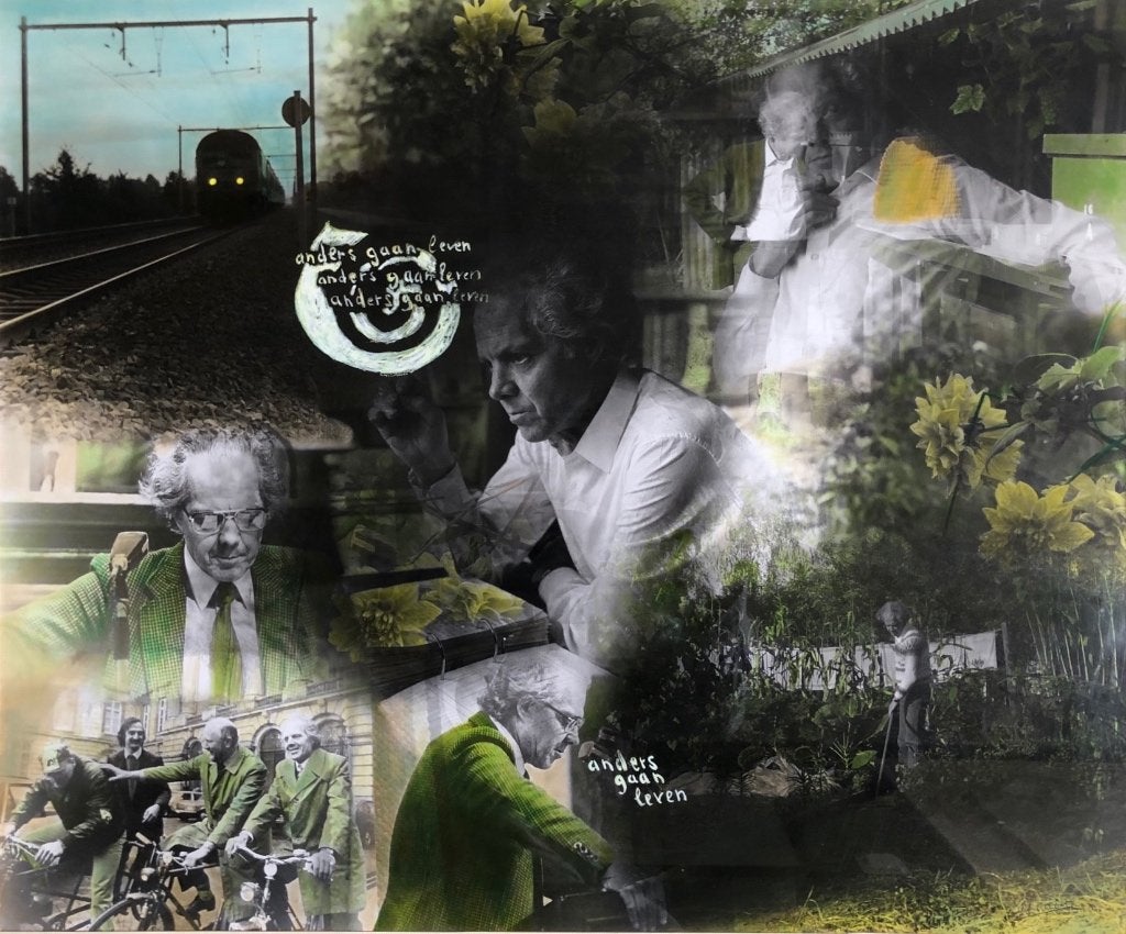 Interessante foto collage van Luc Versteylen (Groen Linksen), Antiek en Kunst, Kunst | Tekeningen en Foto's, Ophalen of Verzenden