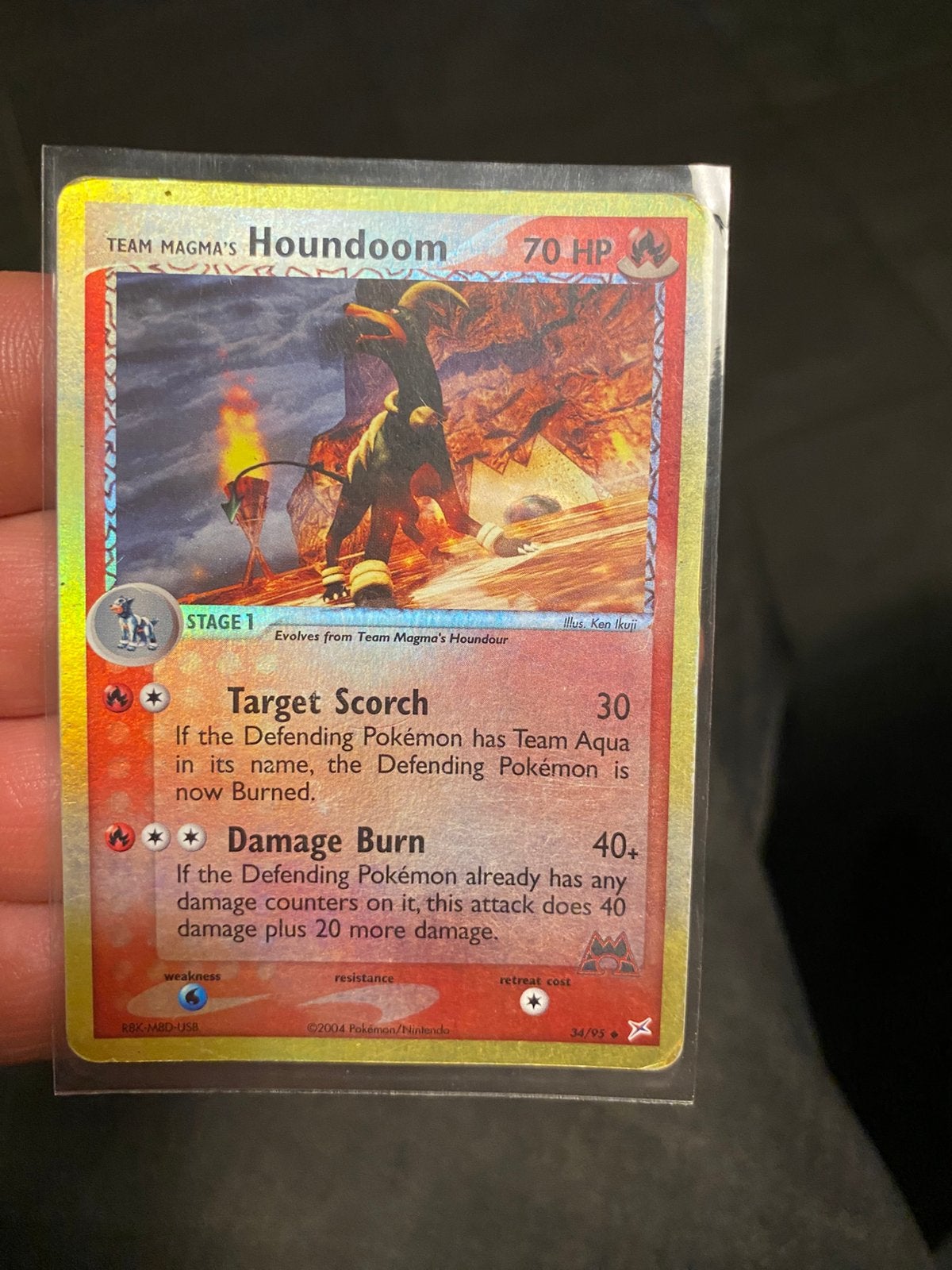 Team Magma’s Houndoom reverse holo vintage kaart, Verzenden, Zo goed als nieuw