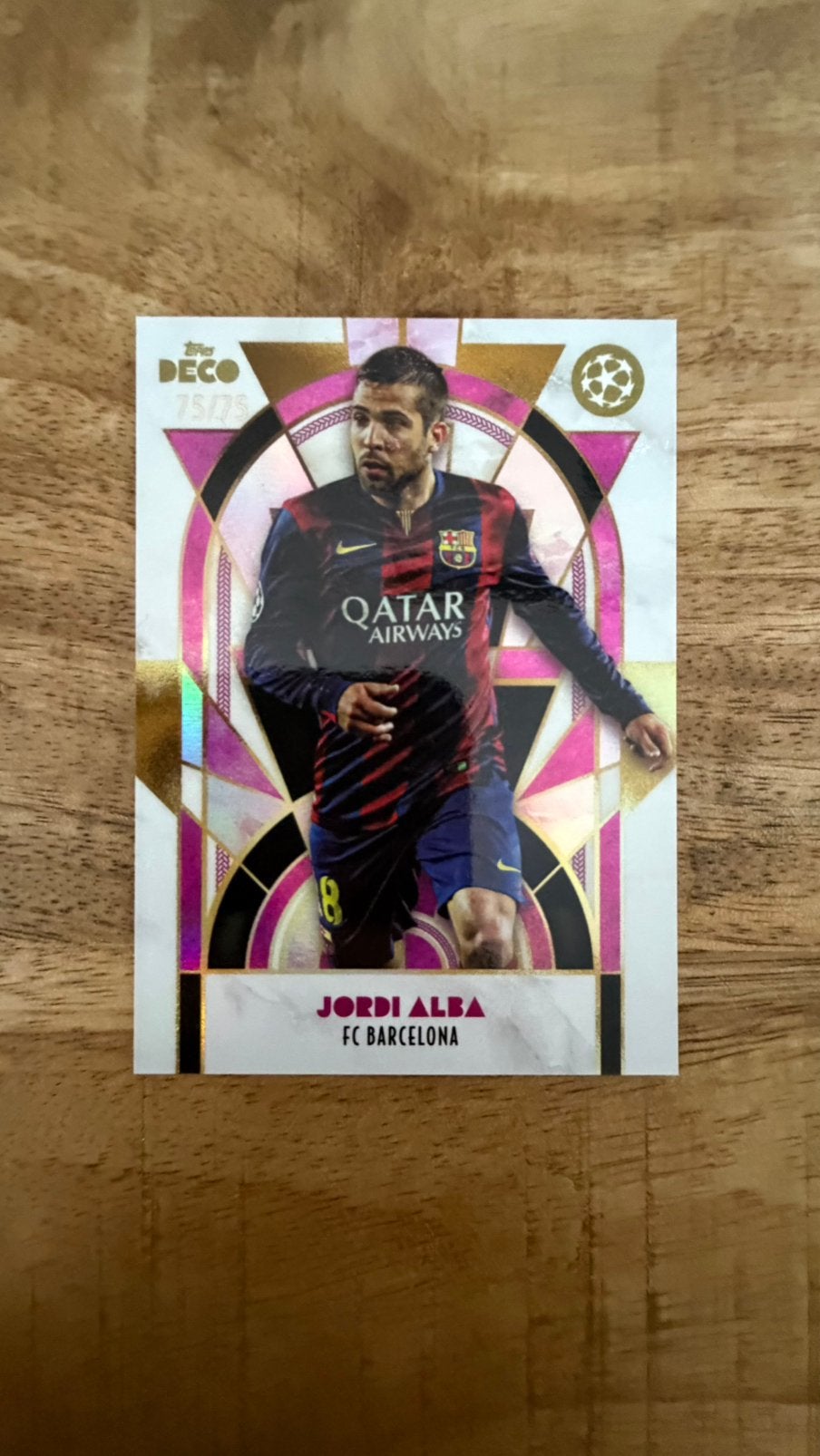 Jordi Alba 75/75 topps deco, Ophalen of Verzenden, Zo goed als nieuw, Buitenlandse clubs, Spelerskaart