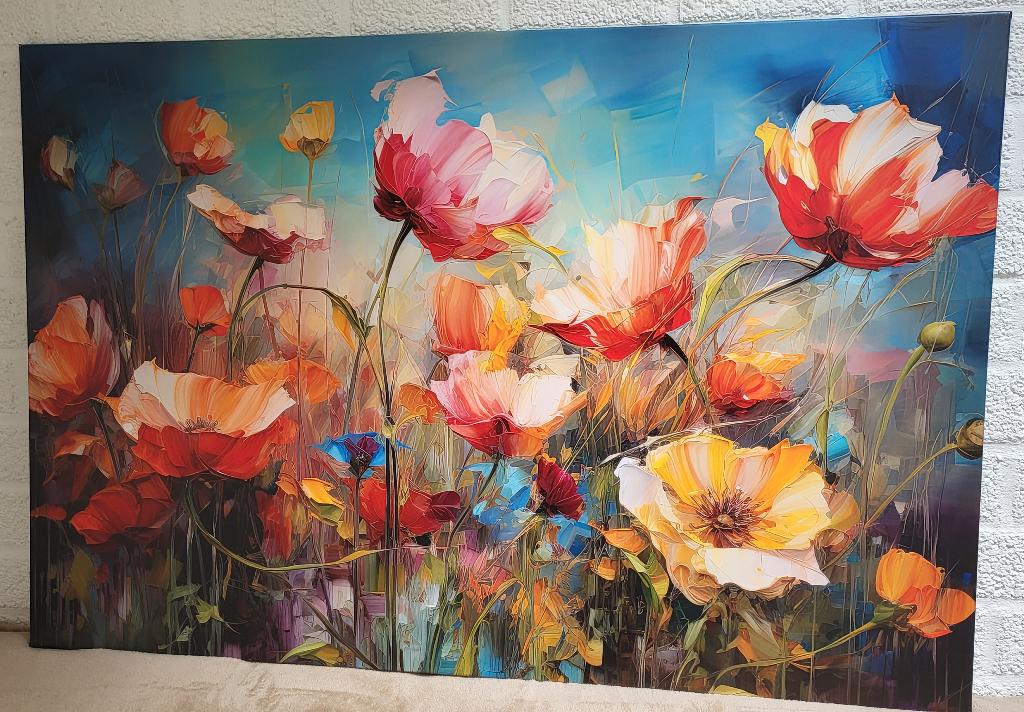 Canvas schilderij,- Bloemen - NIEUW, Huis en Inrichting, Woonaccessoires | Schilderijen, Tekeningen en Foto's, Nieuw, Ophalen of Verzenden