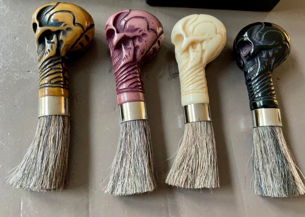 Nieuwe scheerkwasten 4 doodskoppen functioneel decoratief, Ophalen of Verzenden