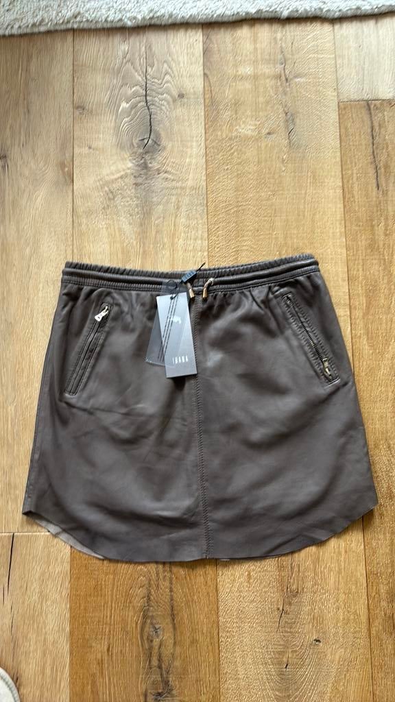IBANA leren rok kort nieuw maat 40 Taupe tint, Maat 38/40 (M), Overige kleuren, Nieuw, Ophalen of Verzenden