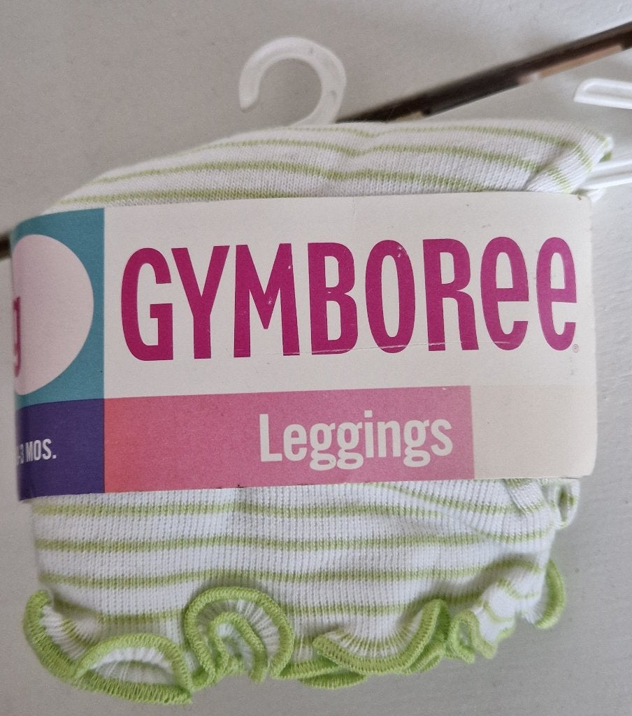 Maat 50/56 Gymboree legging wit/groen NIEUW (0862), Kinderen en Baby's, Babykleding | Maat 50, Broekje, Meisje, Gymboree, Nieuw