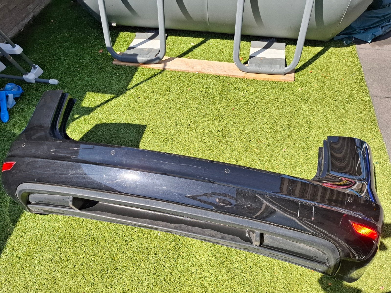 Zwarte achterbumper VW Sharan- kleine gebruikerssporen, Gebruikt, Volkswagen, Ophalen of Verzenden, Achter