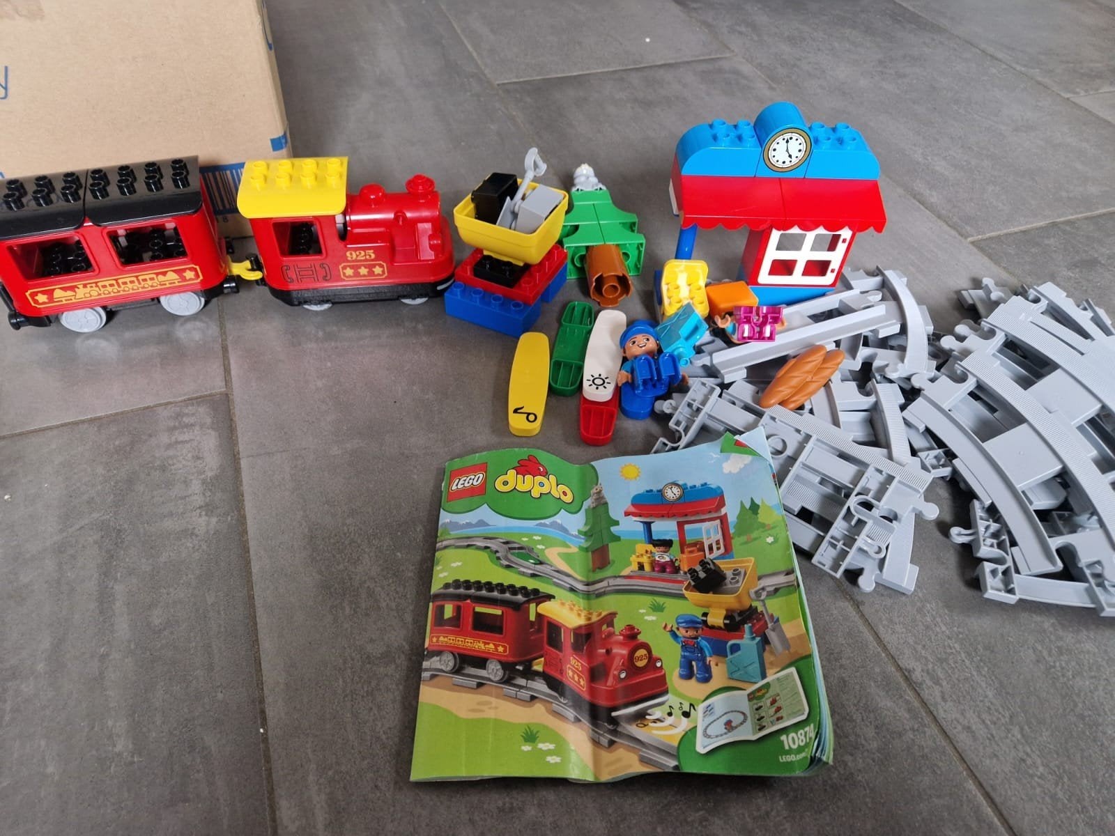 Duplo Trein en Cijfertrein met rails en figuren, Ophalen, Gebruikt, Inclusief minifiguren, Duplo