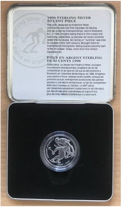 Canada - Silver 50 cents 1998 - Ski Running and Ski Jumping, Verzenden, Noord-Amerika, Setje, Zilver