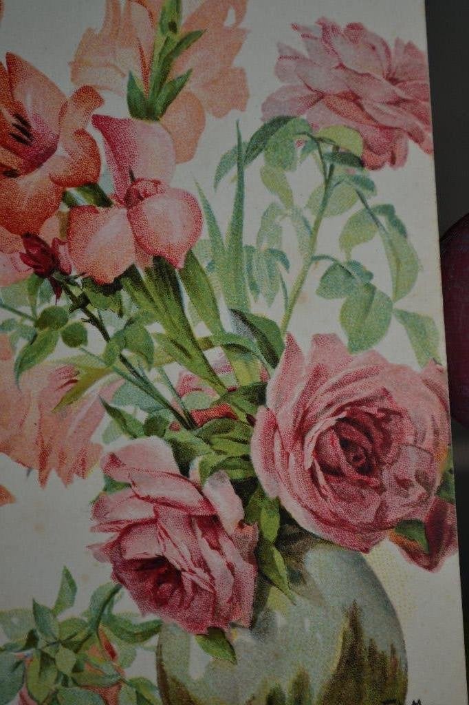 FRANKRIJK 1918 ROSE BLOEMEN ROZEN IN VAAS, Ophalen of Verzenden, Voor 1920, Gelopen, Sterren en Beroemdheden