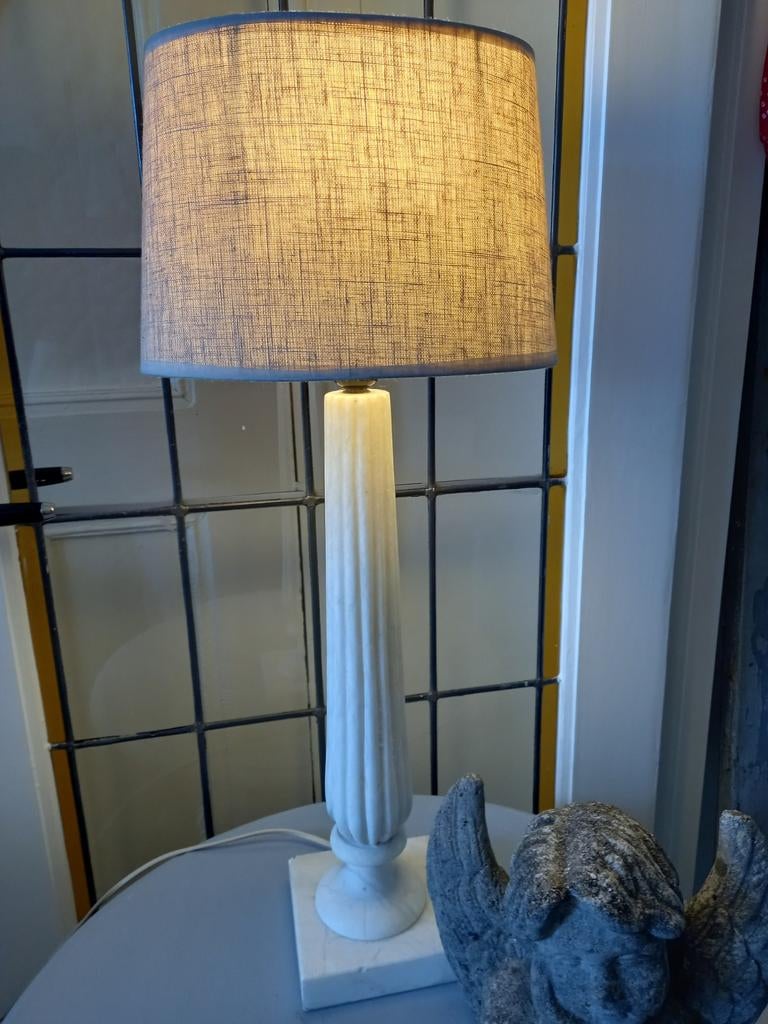 Marmeren lampenvoet/grote fitting/zonder kap!, Ophalen of Verzenden