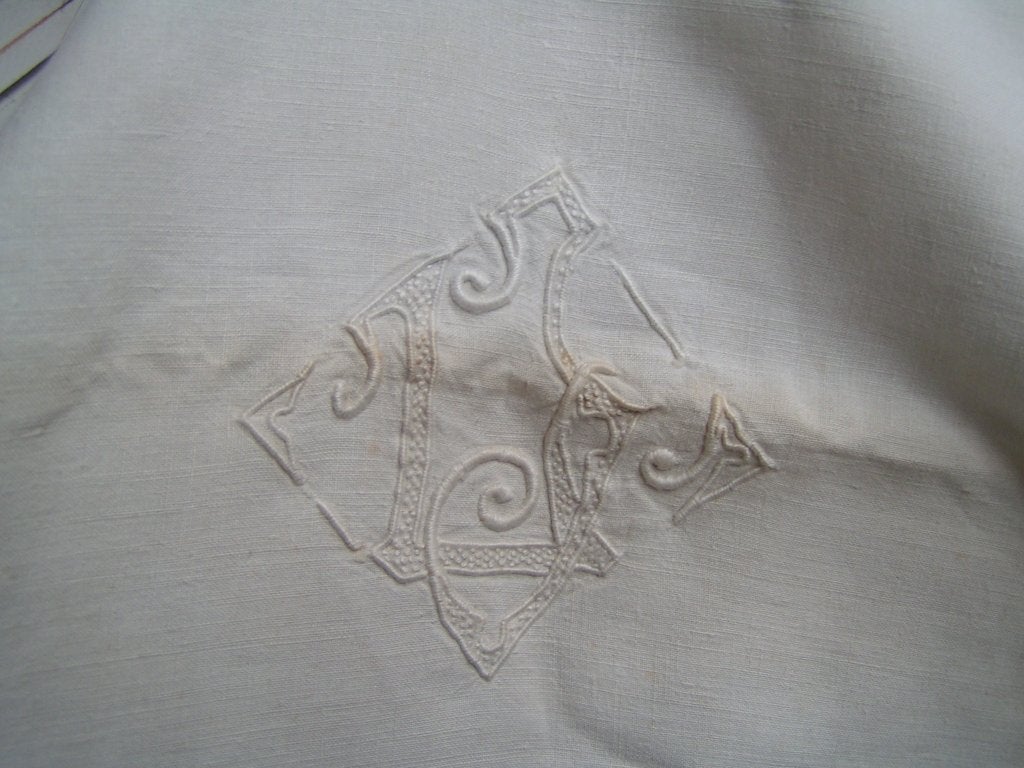 antiek linnen laken met monogram nr ZZ 1188, Antiek en Kunst, Verzenden