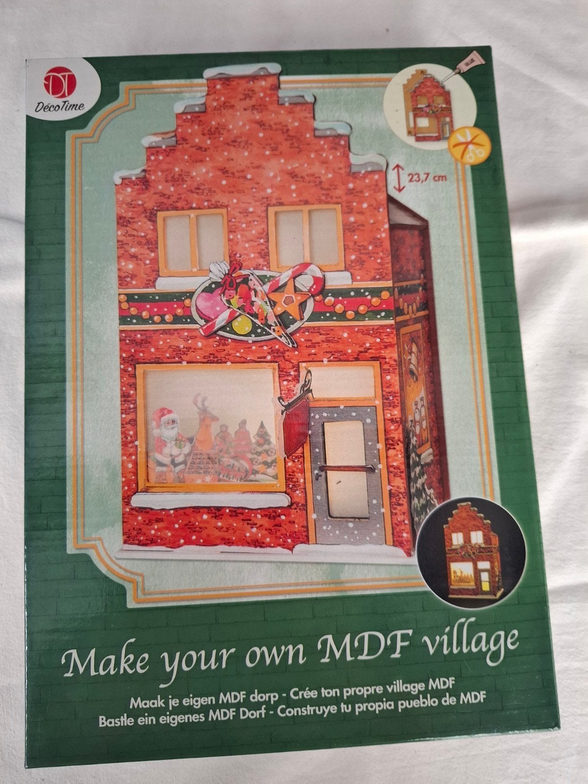 DecoTime MDF Dorp Knutselset - Diverse Kersthuisjes, Hobby en Vrije tijd, Ophalen, Nieuw, Meerkleurig, Hout