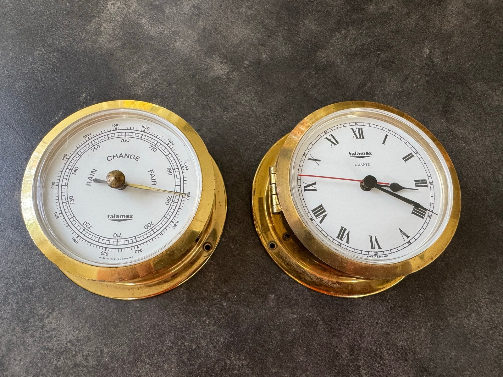 Talamex Klok en Barometer Set - Messing, Antiek en Kunst, Verzenden