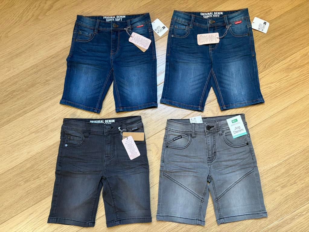 Pakket 4x korte spijkerbroek jongens maat 122 NIEUW!, Ophalen of Verzenden, Nieuw, Jongen, Broek